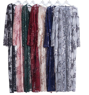 Abaya Ramadan Sequins Polyester – détail du tissu et des finitions