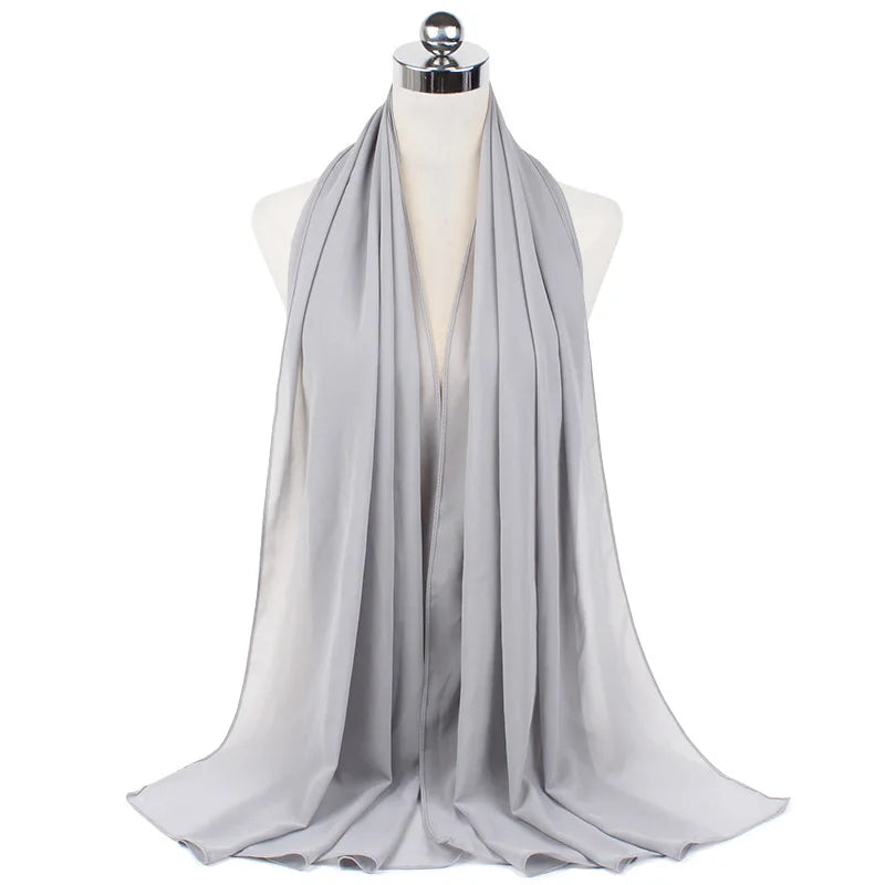 Hijab Mousseline Jersey – Tons Frais en gris perle – Maison Layina