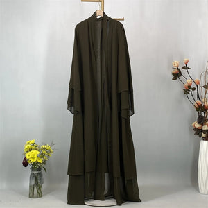 Abaya Ouverte Mousseline Kimono – présentation du modèle, vue 7