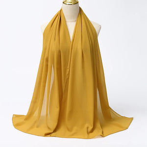 Hijab Mousseline Uni Long Pour Femme – vue 10