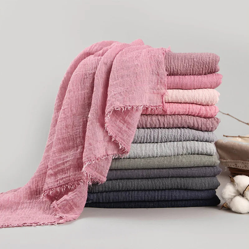 Hijab Coton Froissé Respirant Pour Femme – tissu, coupe et finitions – Maison Layina