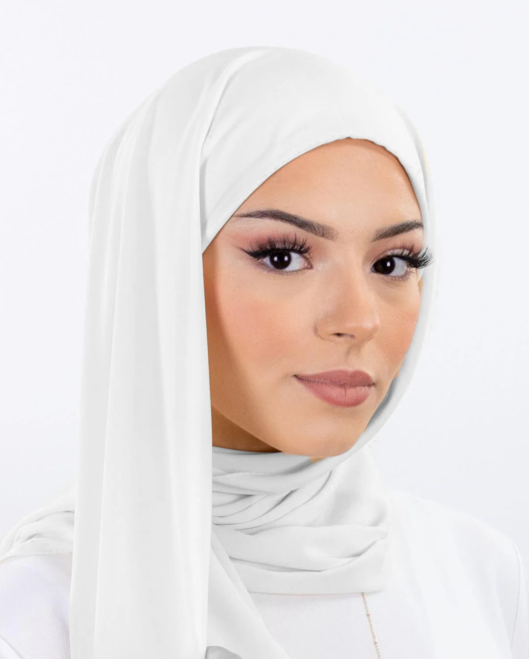Hijab Instantané Sans Épingle Pour Femme – Tons Essentiels en blanc – Maison Layina