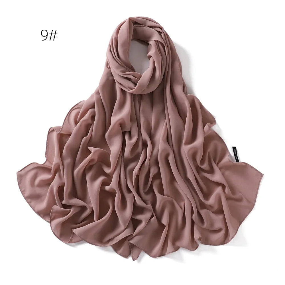 Hijab Mousseline Rétro Pour Femme – Bleu Pétrole & Vieux Rose en vieux rose – Maison Layina