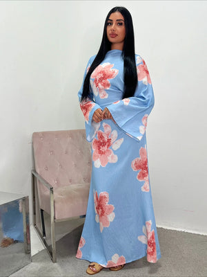 Abaya Jalabiya Imprimée Soirée – présentation du modèle, vue 9