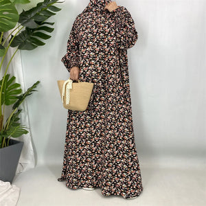 Abaya Florale Khimar Assorti – présentation du modèle, vue 10