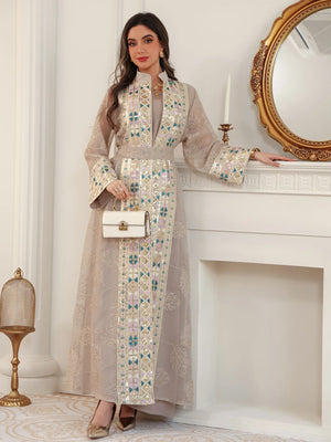 Abaya Aïd Ensemble 2 Pièces Soirée – détail du tissu et des finitions