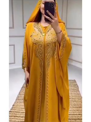 Ensemble Abaya Capuche 2 Pièces Diamant – présentation du modèle, vue 9