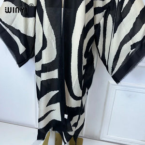 Kimono Cardigan Imprimé Zèbre – détail de la coupe