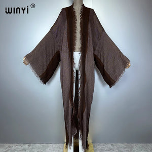 Abaya Kimono Rétro Ouverte Pour Femme – vue principale