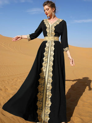 Robe de Soirée Dentelle Pour Femme – détail de la coupe