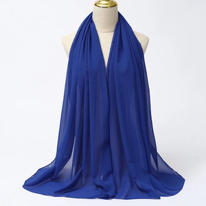 Hijab Mousseline Uni Long Pour Femme – vue 15