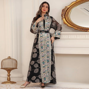 Abaya Aïd Ensemble 2 Pièces Soirée – présentation du modèle, vue 5