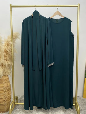 Abaya Nida Chaîne Cristal Pour Femme – présentation du modèle, vue 11