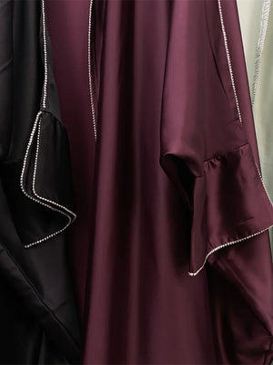 Abaya Kimono Diamants Pour Femme – détail de la coupe