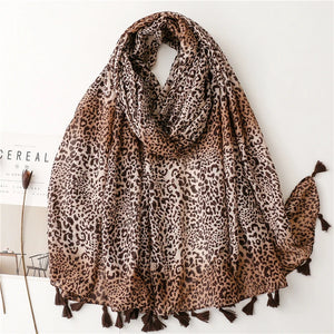 Hijab Coton Lin Léopard Pour Femme – vue principale