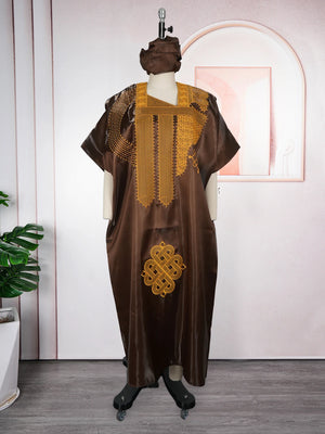 Abaya Africaine Dashiki Brodée Pour Femme – vue 3