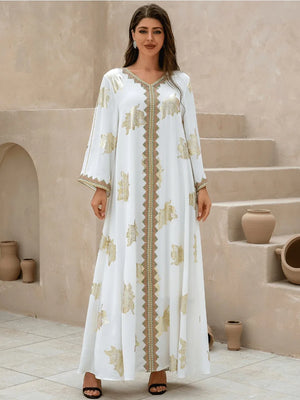 Abaya Col V Boutonnée Pour Femme – vue produit 3