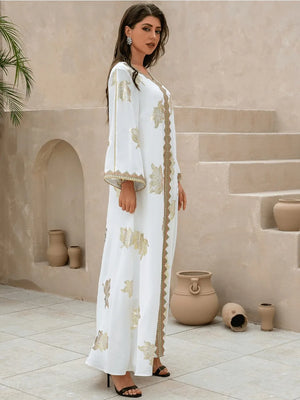 Abaya Col V Boutonnée Pour Femme – vue produit 4