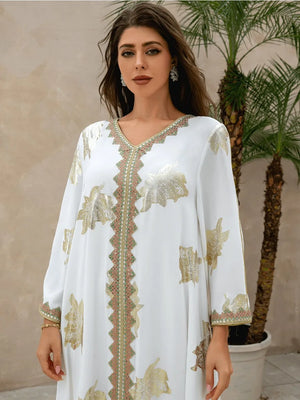 Abaya Col V Boutonnée Pour Femme – vue produit 6