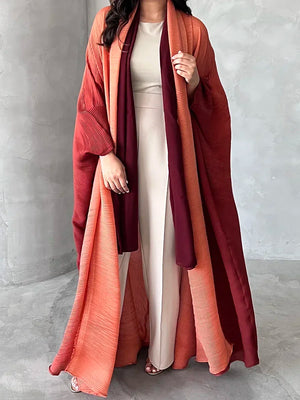 Abaya Kimono Plissée Dégradée Pour Femme – vue produit 1 – Maison Layina