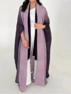 Abaya Kimono Plissée Dégradée Pour Femme – vue produit 3 – Maison Layina