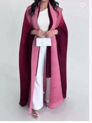 Abaya Kimono Plissée Dégradée Pour Femme – vue produit 4 – Maison Layina