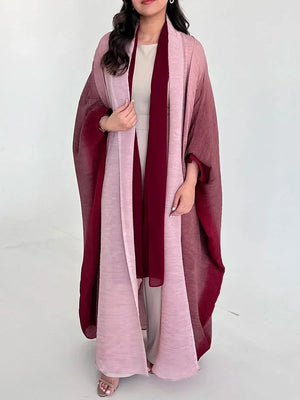 Abaya Kimono Plissée Dégradée Pour Femme – vue produit 12 – Maison Layina