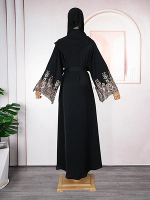 Abaya Kimono Ramadan Brodée Pour Femme – vue 3