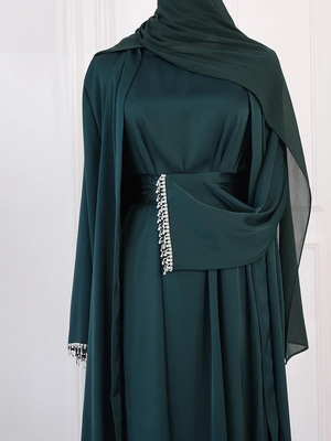 Abaya Nida Chaîne Cristal Pour Femme – vue principale sans marquage