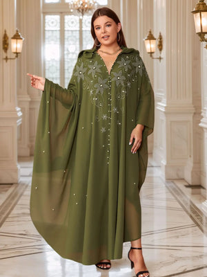 Abaya Ouverte à Capuche et Strass – vue produit 8