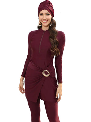 Burkini élégant 3 pièces à boucle – vue de détail 5