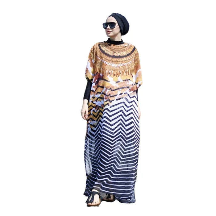 Burkini Grande Taille Graphique Sable 3 ou 4 Pièces – 4 pièces