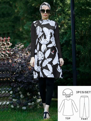 Burkini Fleuri 3 ou 4 Pièces UPF 50+ – vue produit 7