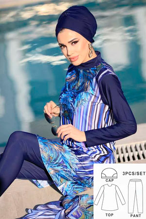 Burkini Fleuri 3 ou 4 Pièces UPF 50+ – vue produit 13