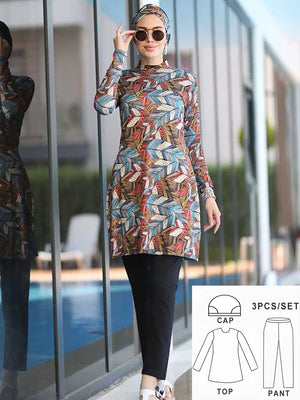 Burkini Fleuri 3 ou 4 Pièces UPF 50+ – vue produit 15