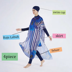 Burkini Imprimé 4 Pièces Grande Taille – vue produit 5