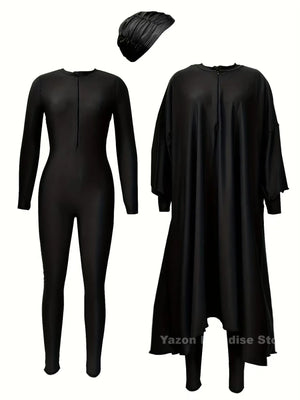 Burkini Uni Couvrant 3 Pièces – vue produit 5