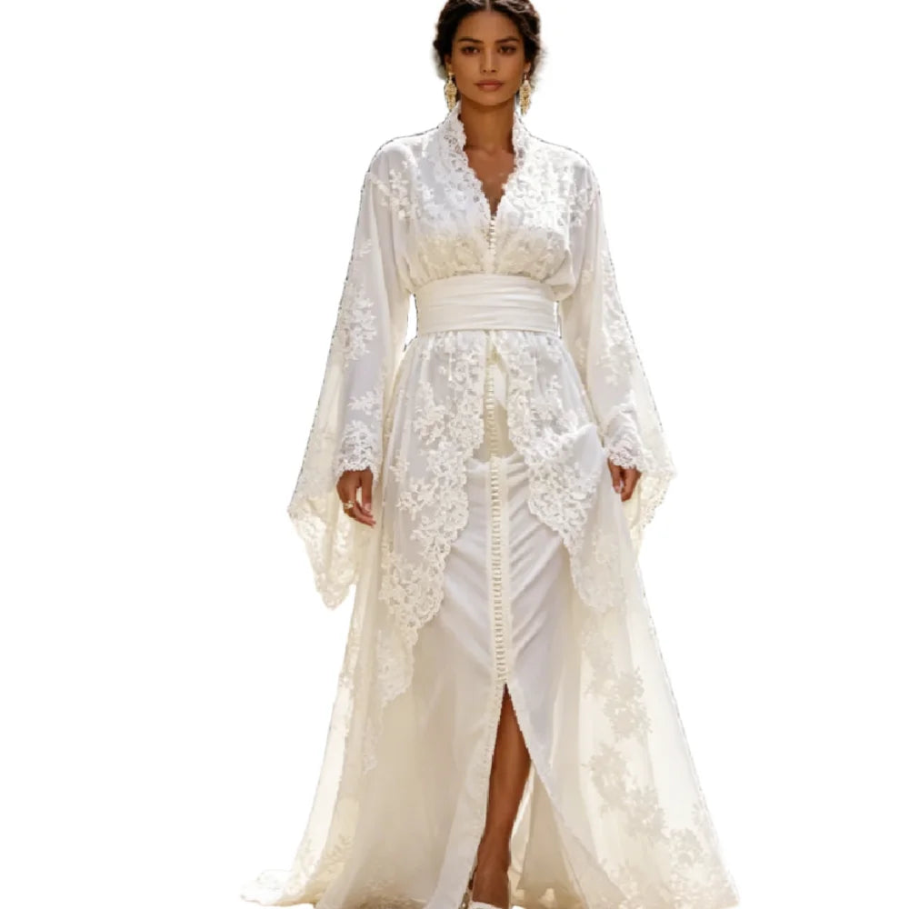 Caftan Mariage Takchita Dentelle Évasée – vue 2