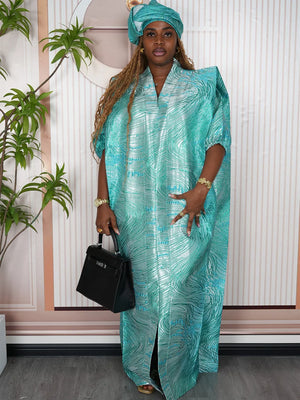 Caftan Marocain Satiné Pour Femme – présentation du modèle, vue 6