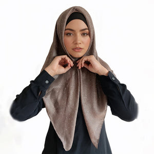 Hijab Carré Mousseline Strass Pour Femme – vue principale