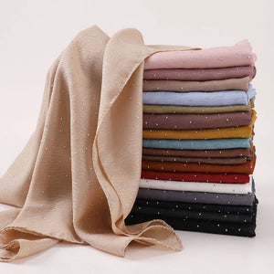 Hijab Carré Mousseline Strass Pour Femme – vue 5