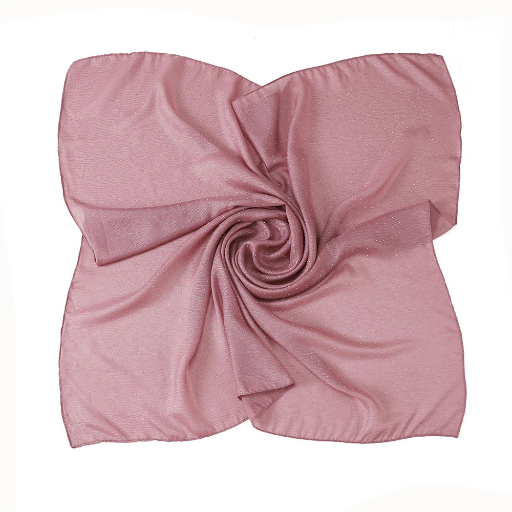 Hijab Carré Mousseline Strass Pour Femme – Tons Rosés en vieux rose – Maison Layina