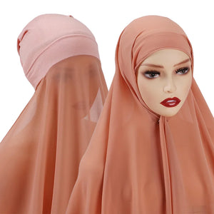 Hijab Instantané Bonnet et Mousseline – vue 3