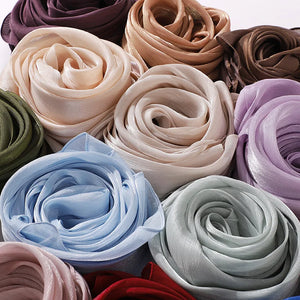Hijab Mousseline Premium Uni Pour Femme – vue 4