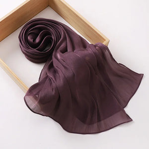 Hijab Mousseline Premium Uni Pour Femme – vue 8