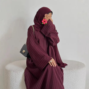 Kaftan Jalabiya Rayée Pour Femme – vue principale