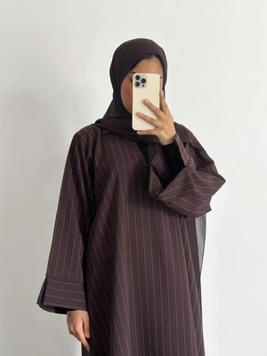 Kaftan Jalabiya Rayée Pour Femme – présentation du modèle, vue 6
