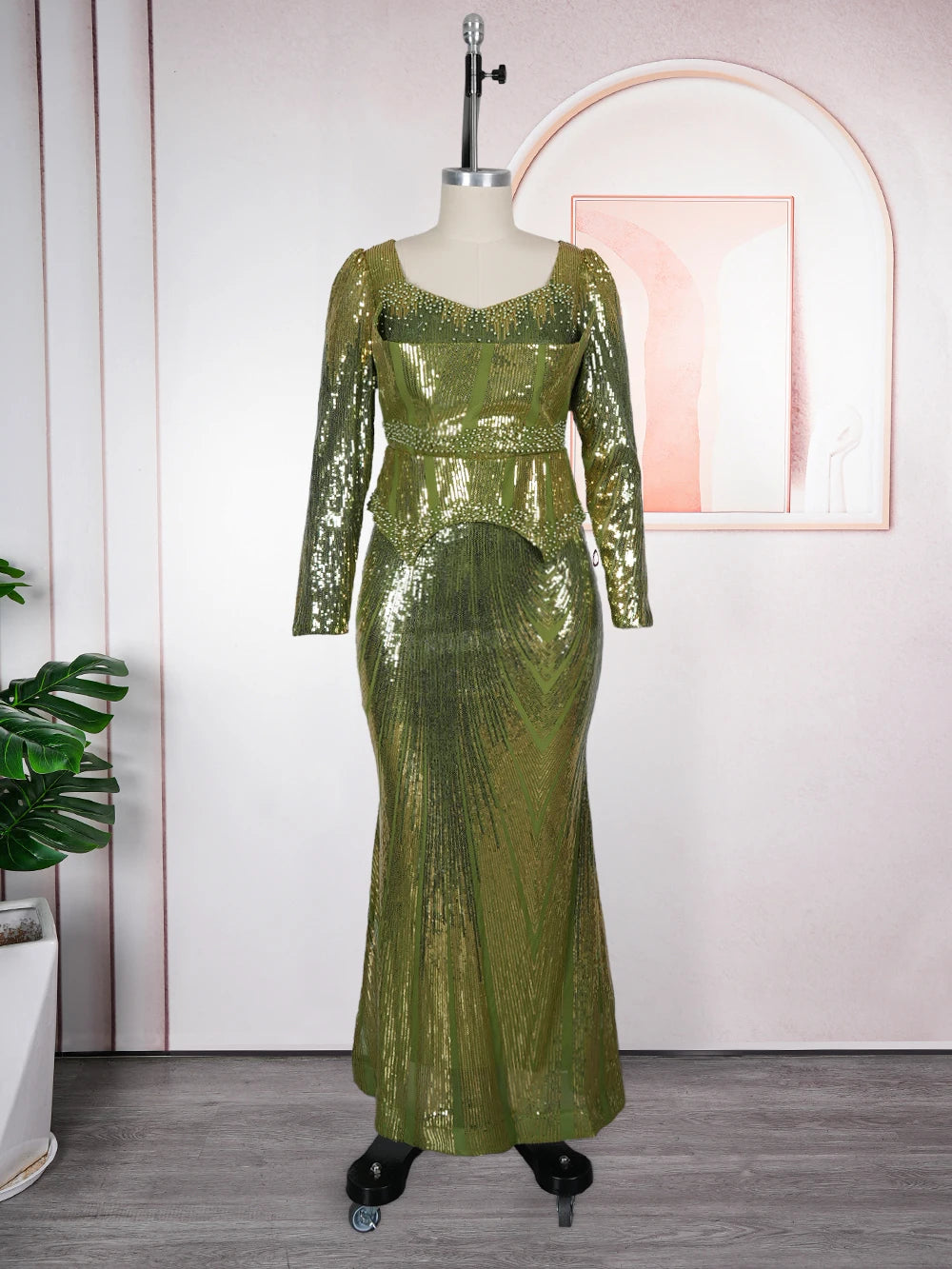 Robe Orientale Africaine Pailletée Grande Taille – vue 2