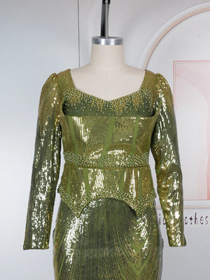 Robe Orientale Africaine Pailletée Grande Taille – vue 3
