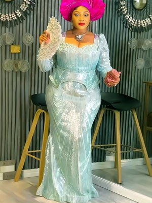 Robe Orientale Africaine Pailletée Grande Taille – vue 4